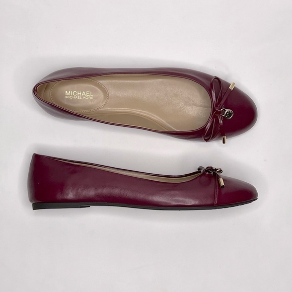 Michael Kors Melody Toe Cap Bow Ballet Flat Shoes - Picture 2 of 12